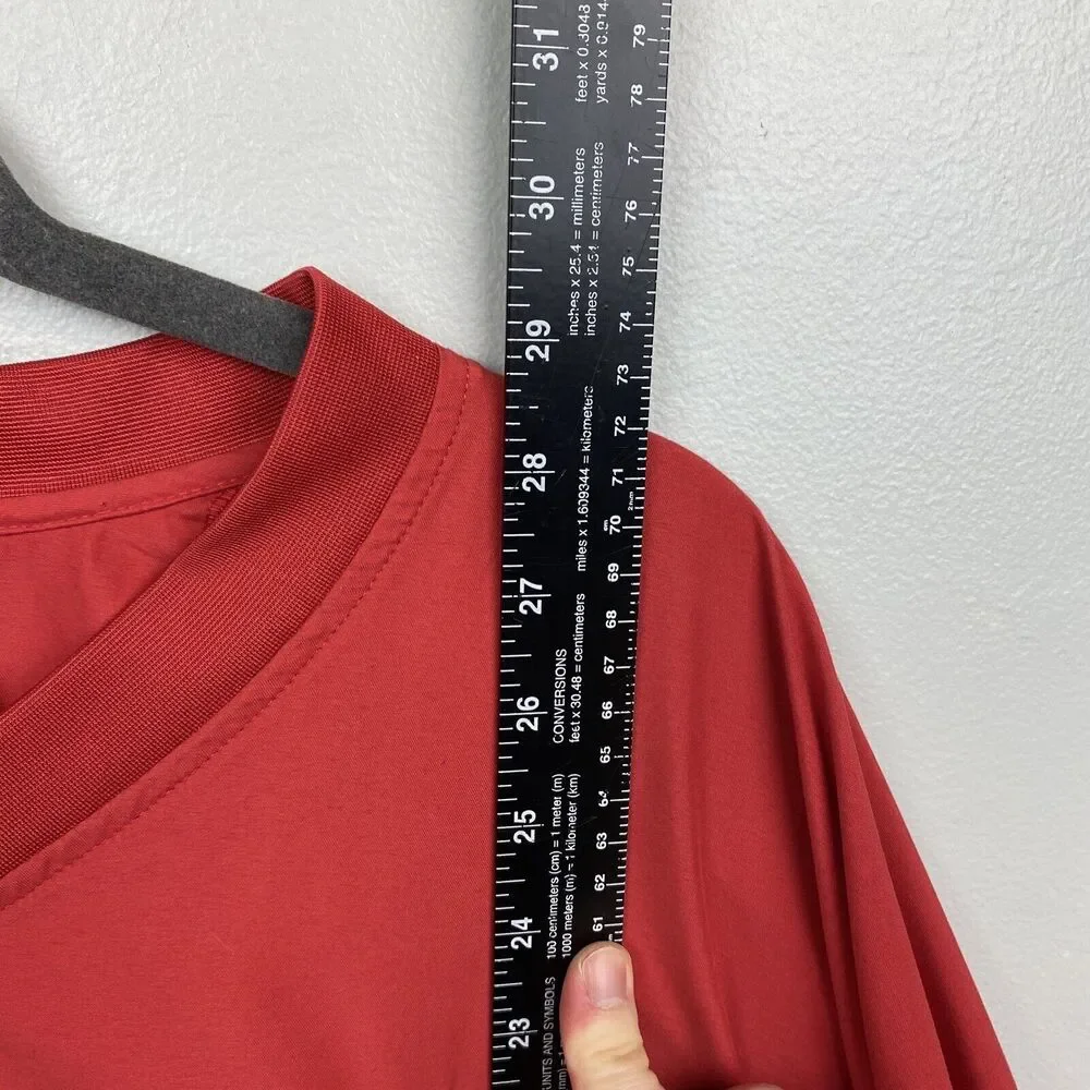Footjoy windshirt‎ mens xl red long sleeve pullover solid beech hollow V Neck